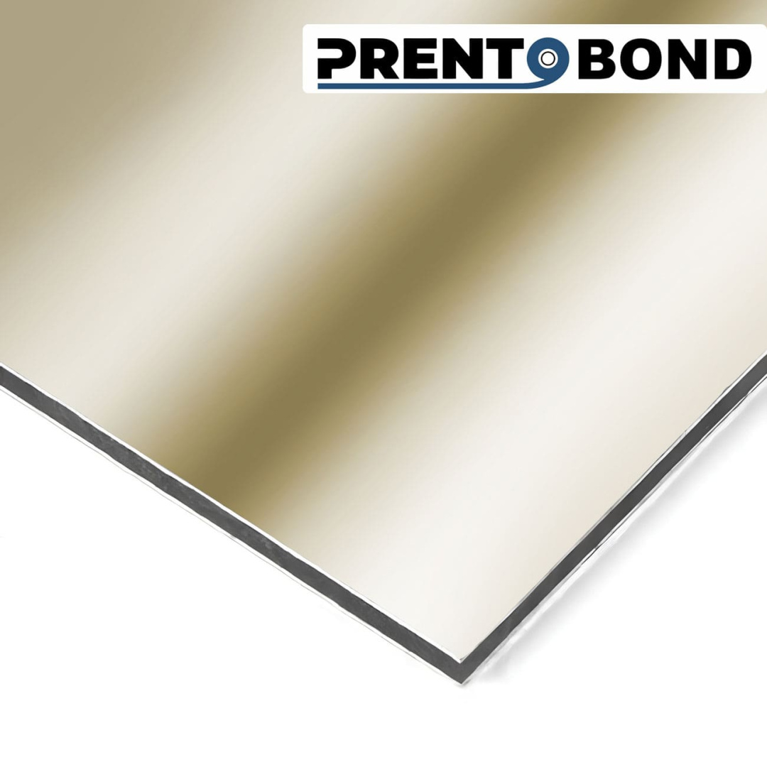 Алюминиевая композитная панель Prento Bond 302 зеркальное золото RAL G0002 стенка 0,3мм, 3x1220x4000мм 