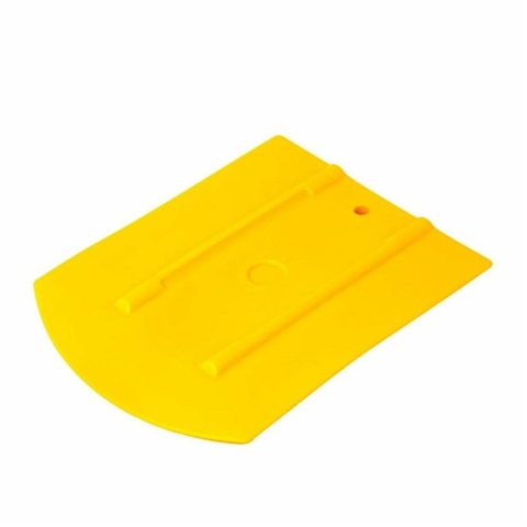 Ракель для пленки пластиковый эргономичный Uzlex 50М2, закруглённый, средней жесткости, жёлтый, 100 x 75 мм