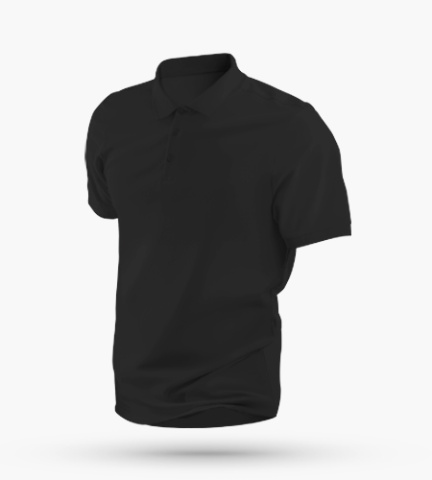 Футболка поло черная унисекс 100% хлопок, 200 г/м2, размер 50 (XL)