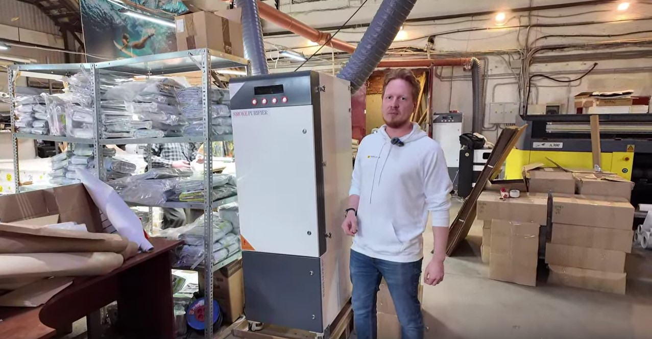 Промышленный фильтр, который заменяет 6 вентиляторов и возвращает чистый воздух в цех