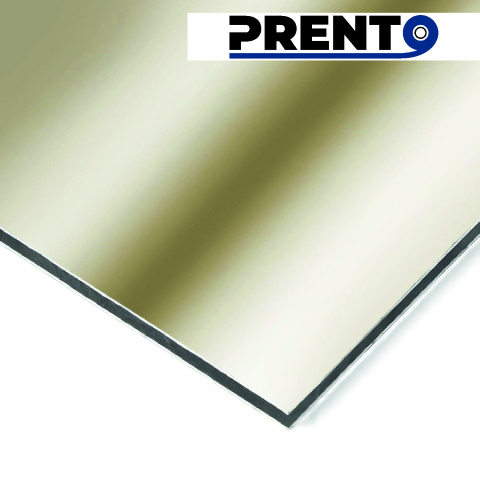 Алюминиевая композитная панель зеркальное золото 3мм 0,3 RAL G0002 Prento Bond  1220*4000 мм  – фото 0