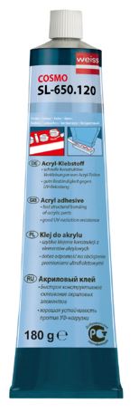 Клей однокомпонентный COSMOFEN PMMA (COSMO SL-650.120) для акрила, туба 180 г, 200 мл