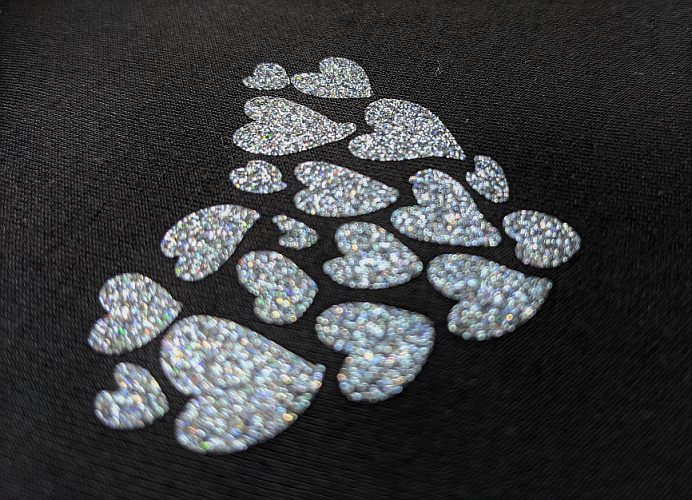 Изображение Термотрансферная пленка NOVA-FLEX CREATIVE GLITTER 6030 серебяная, блестящая с блёстками, 0,50 x 25 м