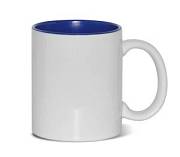 Изображение Кружка керамическая белая, синяя внутри, субл.печать, Ø82 мм х 95 мм, 330 мл