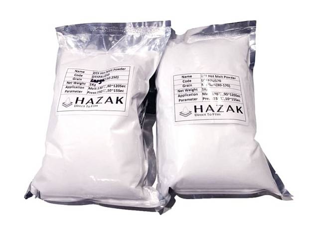 Изображение Клей для ДТФ печати порошковый HAZAK кополиэстеровый, фракция 80-170 мк, плавление при 150℃