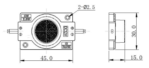 Изображение Светодиодный модуль ST 3030 W Edge 110Lm/1,5W/15x45 град/10000-12000K/IP67