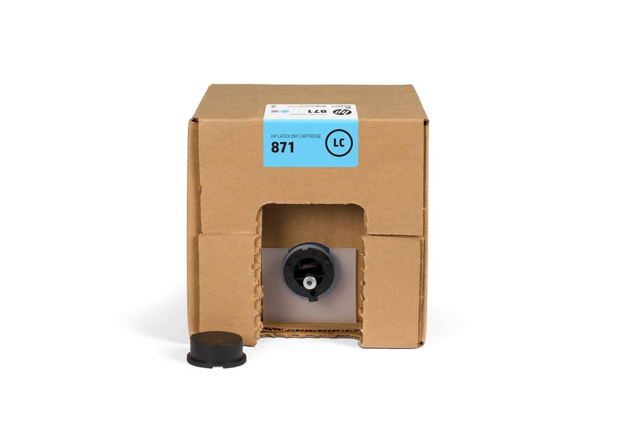 Изображение Латексные чернила HP 871 Lt Cyan, в картриджах, 3 л