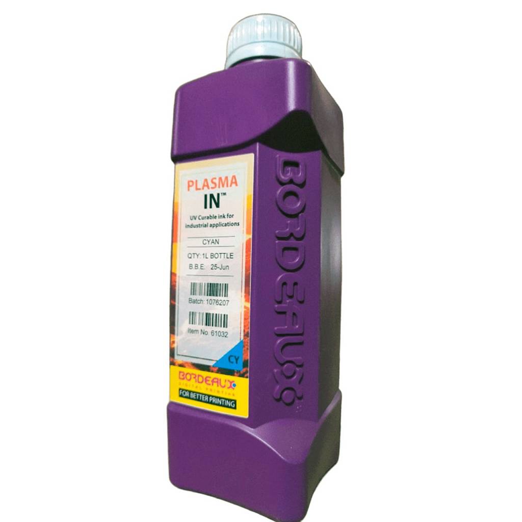 Изображение УФ чернила Bordeaux Plasma IN Light Cyan (светлый циан), для ламп, 1 л