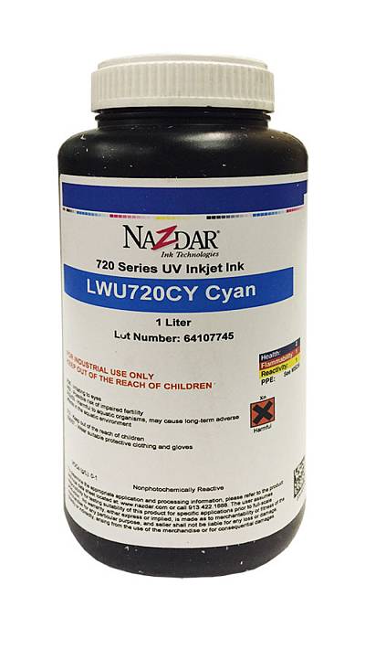 Изображение УФ чернила Nazdar 720 Cyan, 1 л