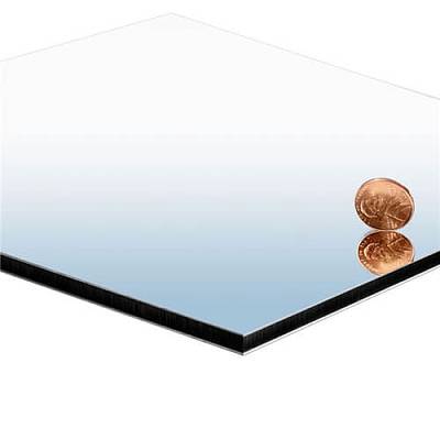 Изображение Алюминиевая композитная панель 3мм зеркало  серебро  Goldstar RALG0001 стенка 0,3, 1220*4000 мм